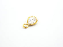 Load image into Gallery viewer, Teardrop Shape Pendant with Big Clear CZ, Cubic Zirconia Pendant Charm,Gold/Silver, Bridal Jewelry Findings, 6x11mm/12x17mm, sku#B87