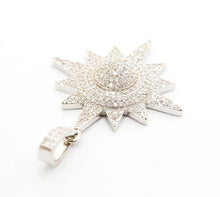 Load image into Gallery viewer, 3D CZ Micro Pave North Star Emblem Pendant/Charm,Cubic Zirco