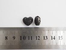 Load image into Gallery viewer, 15mm Black CZ Micro Pave Puffy Heart Beads, CZ Pave Heart Beads Charm, Cubic Zirconia Heart Space Beads, SKU#C78
