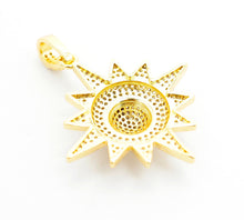 Load image into Gallery viewer, 3D CZ Micro Pave North Star Emblem Pendant/Charm,Cubic Zirco