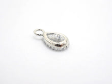 Load image into Gallery viewer, Teardrop Shape Pendant with Big Clear CZ, Cubic Zirconia Pendant Charm,Gold/Silver, Bridal Jewelry Findings, 6x11mm/12x17mm, sku#B87