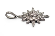 Load image into Gallery viewer, 3D CZ Micro Pave North Star Emblem Pendant/Charm,Cubic Zirco