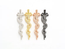 Load image into Gallery viewer, CZ Micro Pave Animal Inspired Sword Pendant, Cubic Zirconia Sword Large Pendant/Charm 13x50mm,sku#F551