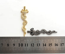 Load image into Gallery viewer, CZ Micro Pave Animal Inspired Sword Pendant, Cubic Zirconia Sword Large Pendant/Charm 13x50mm,sku#F551
