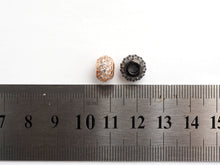 Load image into Gallery viewer, CZ Micro Pave Large Hole Rondelle Beads, Cubic Zirconia Pave Beads, 6mm/8mm/10mm Shamballa Ball beads, CZ Space Beads,sku#G412
