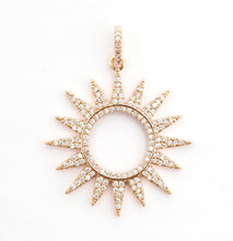 Load image into Gallery viewer, CZ Micro Pave Hollow out Star/Sun Pendant/Charm,Cubic Zirconia Paved Charm, Necklace Bracelet Charm Pendant, 33x36mm,sku#F503