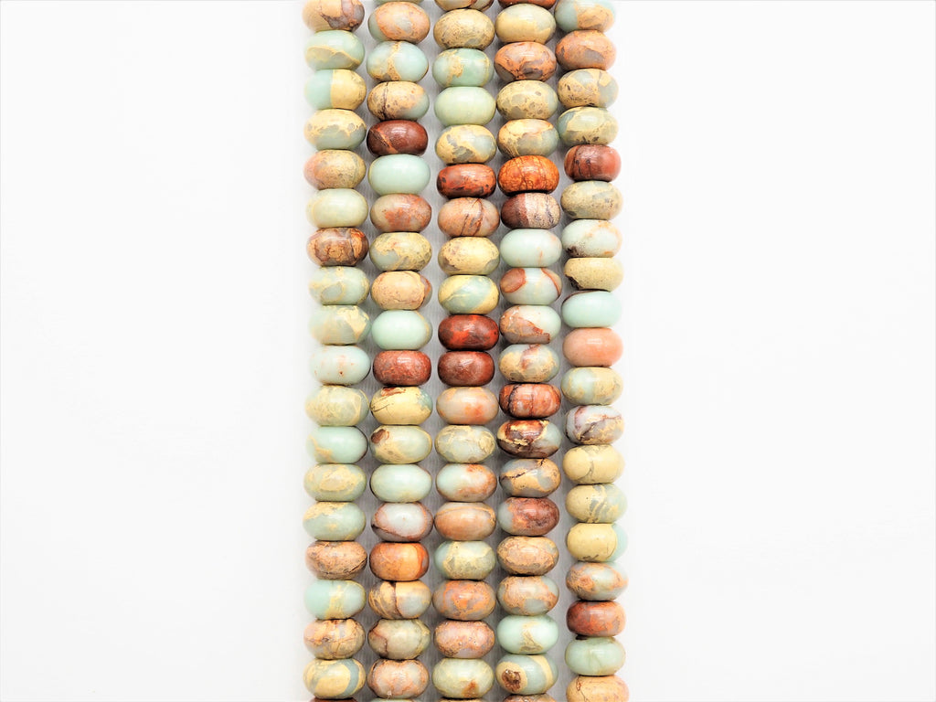 Quality Natural Serpentine Rondelle Smooth Beads, Sku#U313C