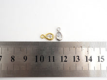 Load image into Gallery viewer, Teardrop Shape Pendant with Big Clear CZ, Cubic Zirconia Pendant Charm,Gold/Silver, Bridal Jewelry Findings, 6x11mm/12x17mm, sku#B87