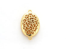 Load image into Gallery viewer, Mystic Drusy Oval Connector, Large Bezel Druzy Connector Charm, Gold/Silver Finish, Turquoise/Pink/Gold/Blue, 13x22mm,SKU#V28