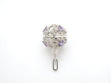 Load image into Gallery viewer, CZ Micro Pave Filigree Large Ball Pendant with Clasp, Cubic Zirconia Paved Charm,Necklace Bracelet Pendant, 28x20mm,sku#F528