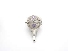 Load image into Gallery viewer, CZ Micro Pave Filigree Large Ball Pendant with Clasp, Cubic Zirconia Paved Charm,Necklace Bracelet Pendant, 28x20mm,sku#F528