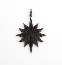Load image into Gallery viewer, Large CZ Micro Pave North Star/Polar Star Pendant/Focal,Cubic Zirconia Paved Charm, Necklace Bracelet Charm Pendant, 40x50mm,sku#F505