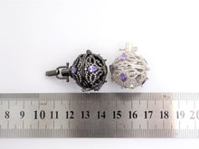 Load image into Gallery viewer, CZ Micro Pave Filigree Large Ball Pendant with Clasp, Cubic Zirconia Paved Charm,Necklace Bracelet Pendant, 28x20mm,sku#F528