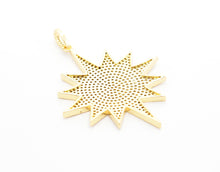 Load image into Gallery viewer, Large CZ Micro Pave North Star/Polar Star Pendant/Focal,Cubic Zirconia Paved Charm, Necklace Bracelet Charm Pendant, 40x50mm,sku#F505