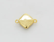 Load image into Gallery viewer, Mystic Drusy Diamond Shape Bezel Connector Beads, Bezel Druzy Charm, Gold/Silver finish,Pink/Black/Silver/White/Blue, 12x16mm,SKU#V30