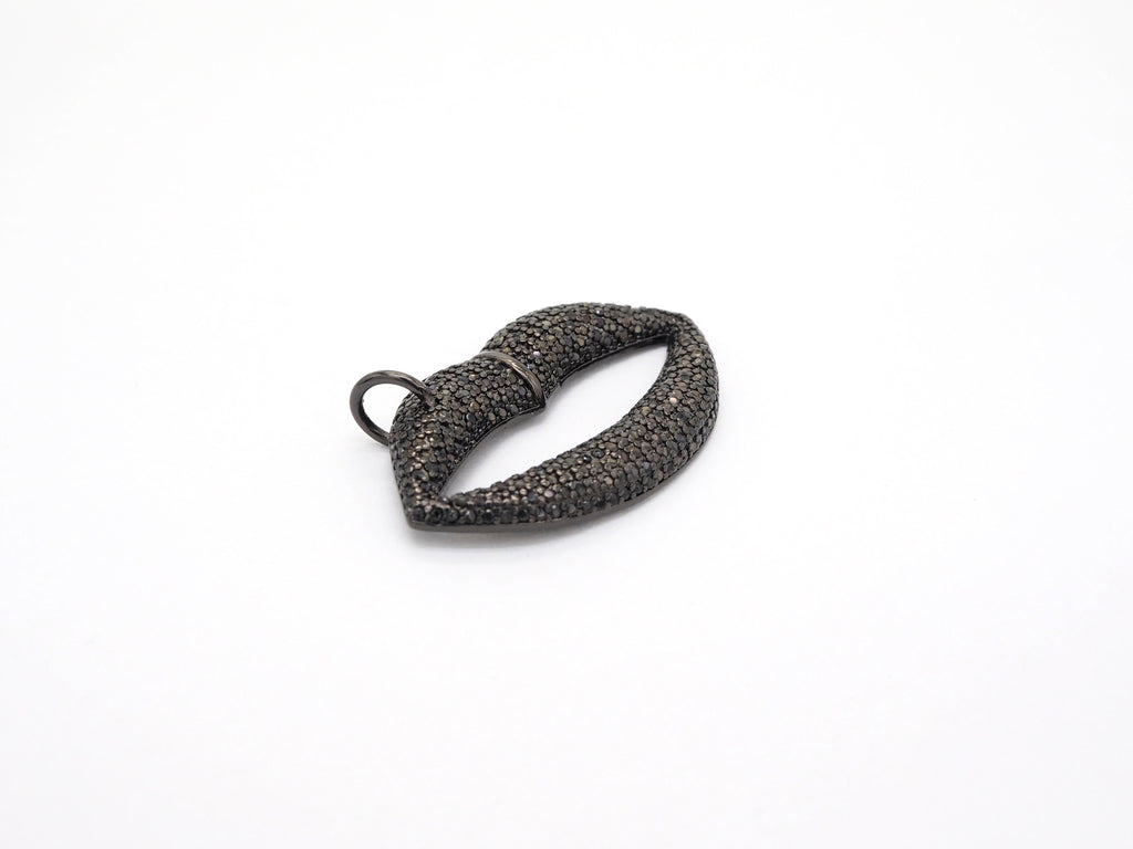 Black CZ Pave On Black Micro Pave Lip Pendant/FOCAL, Cubic Zirconia Pendant Charm, Fashion Jewelry Findings, 21x37mm, sku#F531/F522