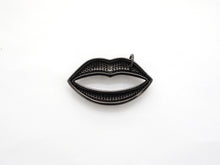 Load image into Gallery viewer, Black CZ Pave On Black Micro Pave Lip Pendant/FOCAL, Cubic Zirconia Pendant Charm, Fashion Jewelry Findings, 21x37mm, sku#F531/F522