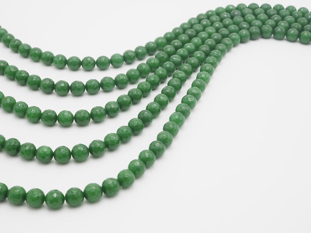 Natural Faceted Emerald Jade beads, 15.5"full strand, sku# U257c