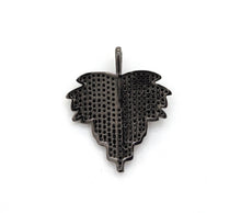Load image into Gallery viewer, Black CZ Pave On Black Micro Pave Leaf Pendant/Charm,Cubic Z