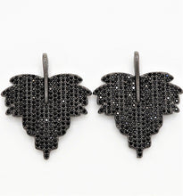 Load image into Gallery viewer, Black CZ Pave On Black Micro Pave Leaf Pendant/Charm,Cubic Z