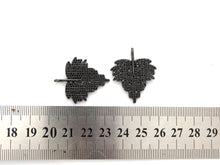 Load image into Gallery viewer, Black CZ Pave On Black Micro Pave Leaf Pendant/Charm,Cubic Z