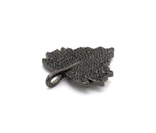 Load image into Gallery viewer, Black CZ Pave On Black Micro Pave Leaf Pendant/Charm,Cubic Z