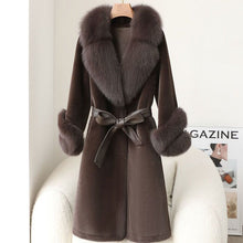 Load image into Gallery viewer, Thickened Faux Mink Coat With Large Fur Collar For Women