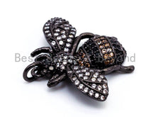 Load image into Gallery viewer, Bumble BEE Charm, CZ Micro Pave Inspired Insect Charm, Cubic Zirconia Pave Pendant,Gold/Rose Gold/Silver/Black, 22x28mm,SKU#F436