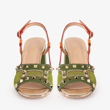 Load image into Gallery viewer, The Linea Green Leather Women Slingback Sandal