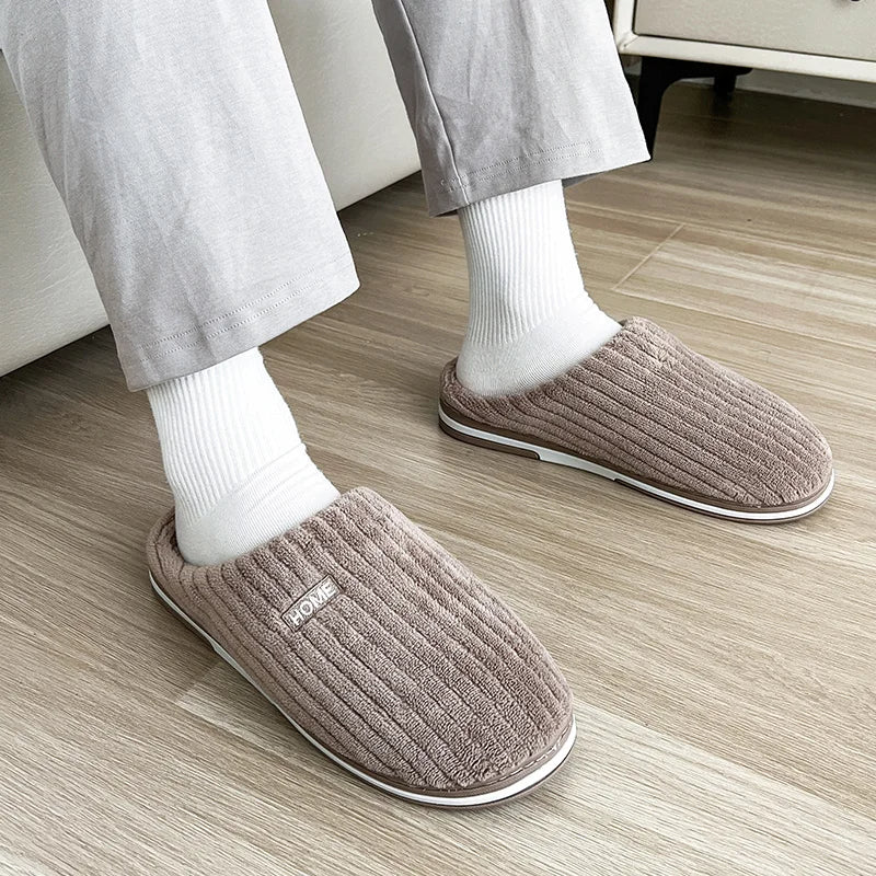 Women's Plush Cotton Slippers - Non-Slip Winter House Shoes Indoor Warm Comfort
