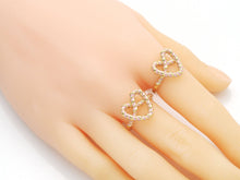 Load image into Gallery viewer, Gold Enamel Pink Twist Heart Adjustable Ring, Sku#B338