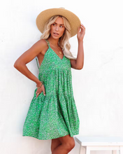 Load image into Gallery viewer, Women New Floral Print Criss Cross Strap V Neck Dress