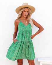 Load image into Gallery viewer, Women New Floral Print Criss Cross Strap V Neck Dress