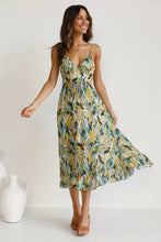 Load image into Gallery viewer, Women New Printed Wooden Ear Suspender Dress