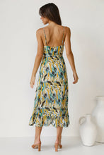 Load image into Gallery viewer, Women New Printed Wooden Ear Suspender Dress