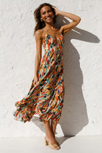 Load image into Gallery viewer, Women New Printed Wooden Ear Suspender Dress