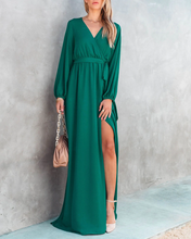 Load image into Gallery viewer, Women Summer Vacation New V Neck Long Sleeve Dress