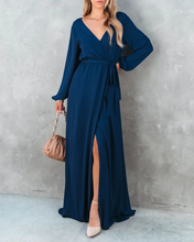 Load image into Gallery viewer, Women Summer Vacation New V Neck Long Sleeve Dress