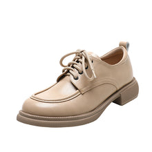 Load image into Gallery viewer, Women's British-Style Lace-Up Leather Loafers | Soft Sole Round Toe Everyday Shoes