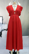 Load image into Gallery viewer, Women Clothing Multi Color Sexy Large Swing Deep V Plunge Plunge Dress Dress