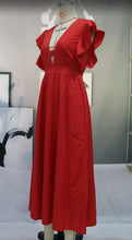 Load image into Gallery viewer, Women Clothing Multi Color Sexy Large Swing Deep V Plunge Plunge Dress Dress