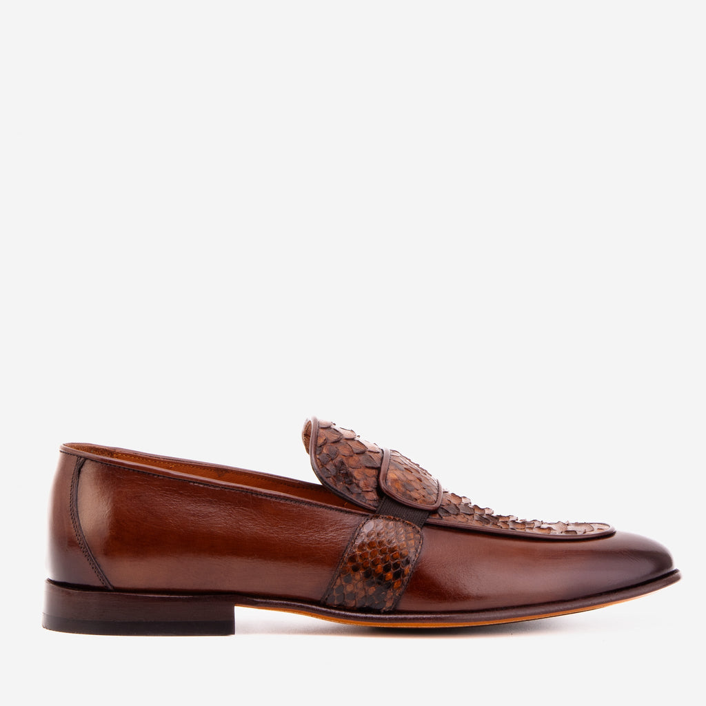 The Dorian Tan Python ; Baby Buffalo Leather Loafer Men Shoe