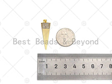 Load image into Gallery viewer, CZ Micro Pave 3D Pyramid Shape Pendant/Charm,18K Dainty Gold Charm, Necklace Bracelet Charm Pendant,10x33mm,Sku#LK301