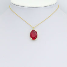 Load image into Gallery viewer, Red Oval Charm Pendant, Sku#LK1122
