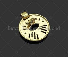 Load image into Gallery viewer, CZ Micro Pave Evil Eye Hollow Out Round Coin Shape Pendant/Charm,Sku#L493