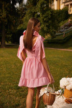 Load image into Gallery viewer, Spring Women Clothing V neck High Waist Tie Strap Dress Women