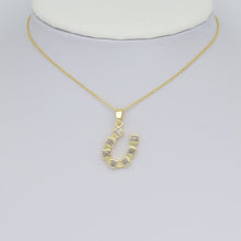Load image into Gallery viewer, Clear Square CZ Gold U Shape Charm Pendant, Sku#LX760