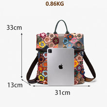 Load image into Gallery viewer, Colorful Plaid Floral Patchwork Genuine Leather Crossbody Bag for Women