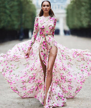 Load image into Gallery viewer, Women Clothing Print Large Swing Dress Slit Fashionable Maxi Dress Beach Dress