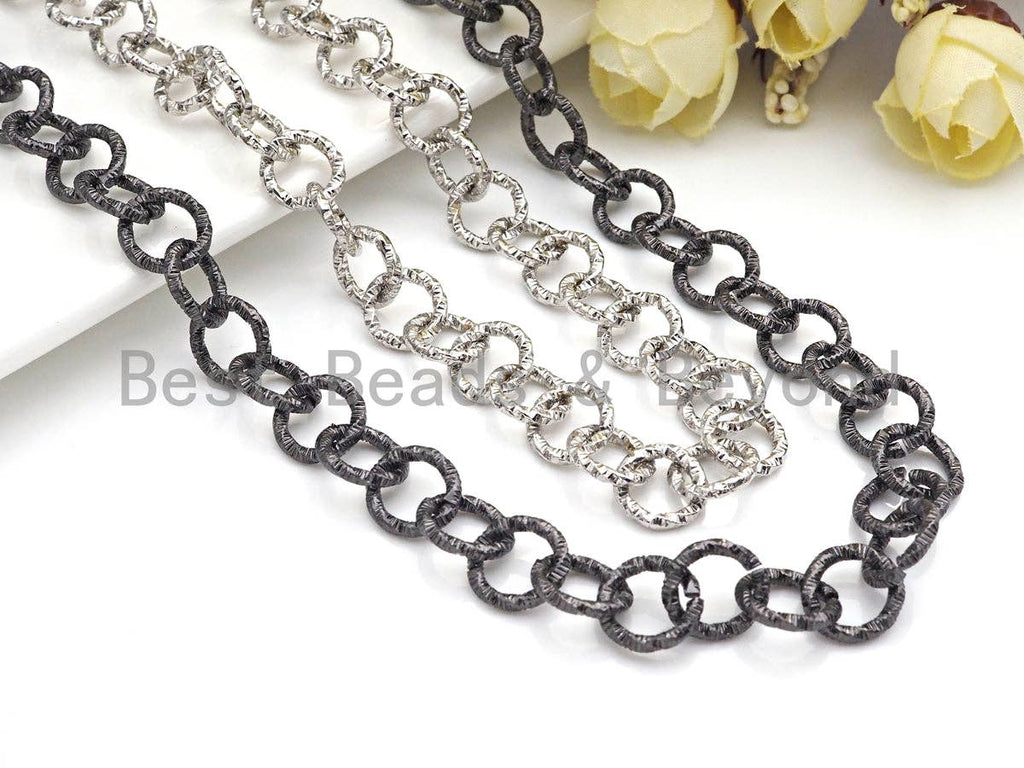 11mm Chunky Linked Chain by Yard, Gold Brass Chain, E508